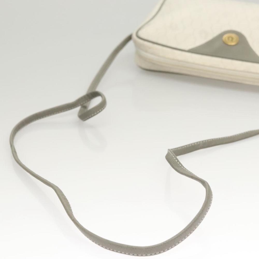 Christian Dior Honeycomb Canvas Shoulder Bag PVC White Gold Auth sw752 - Picture 7 of 16